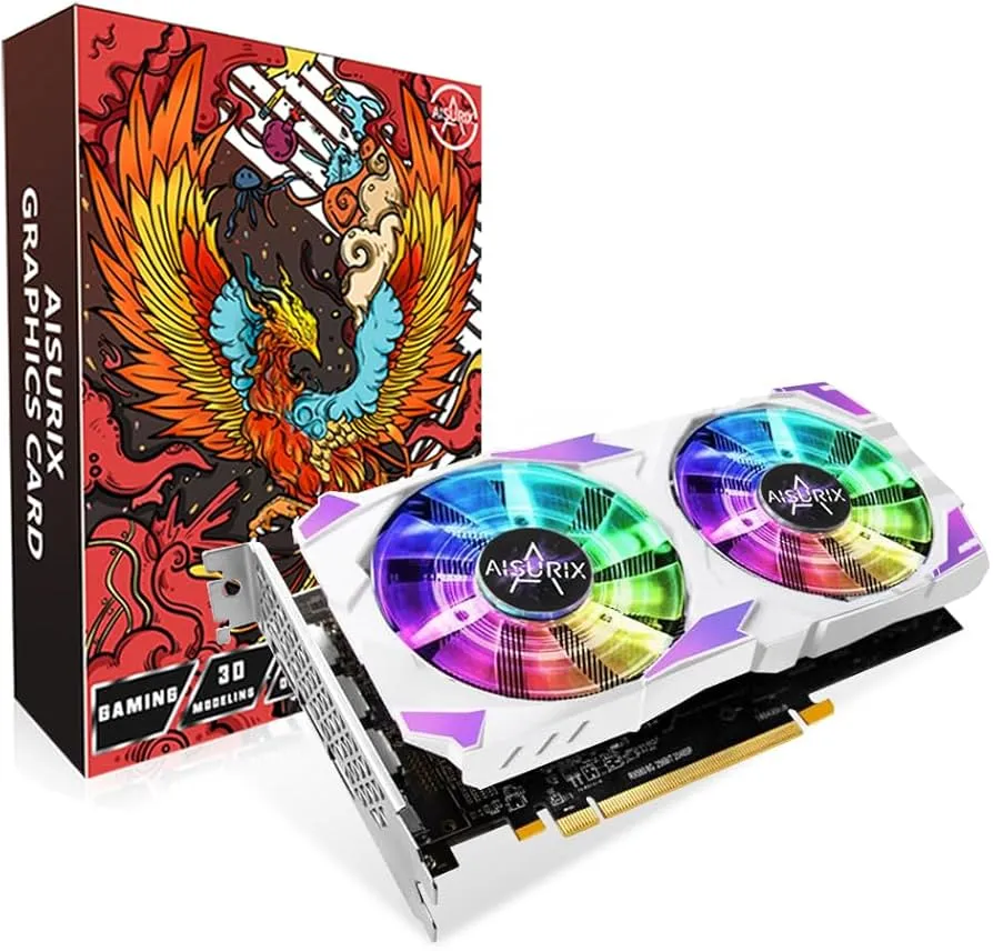 TARJETA GRÁFICA AISURIX RX580 8G 8GB GDDR5 DUAL FAN BLANCA